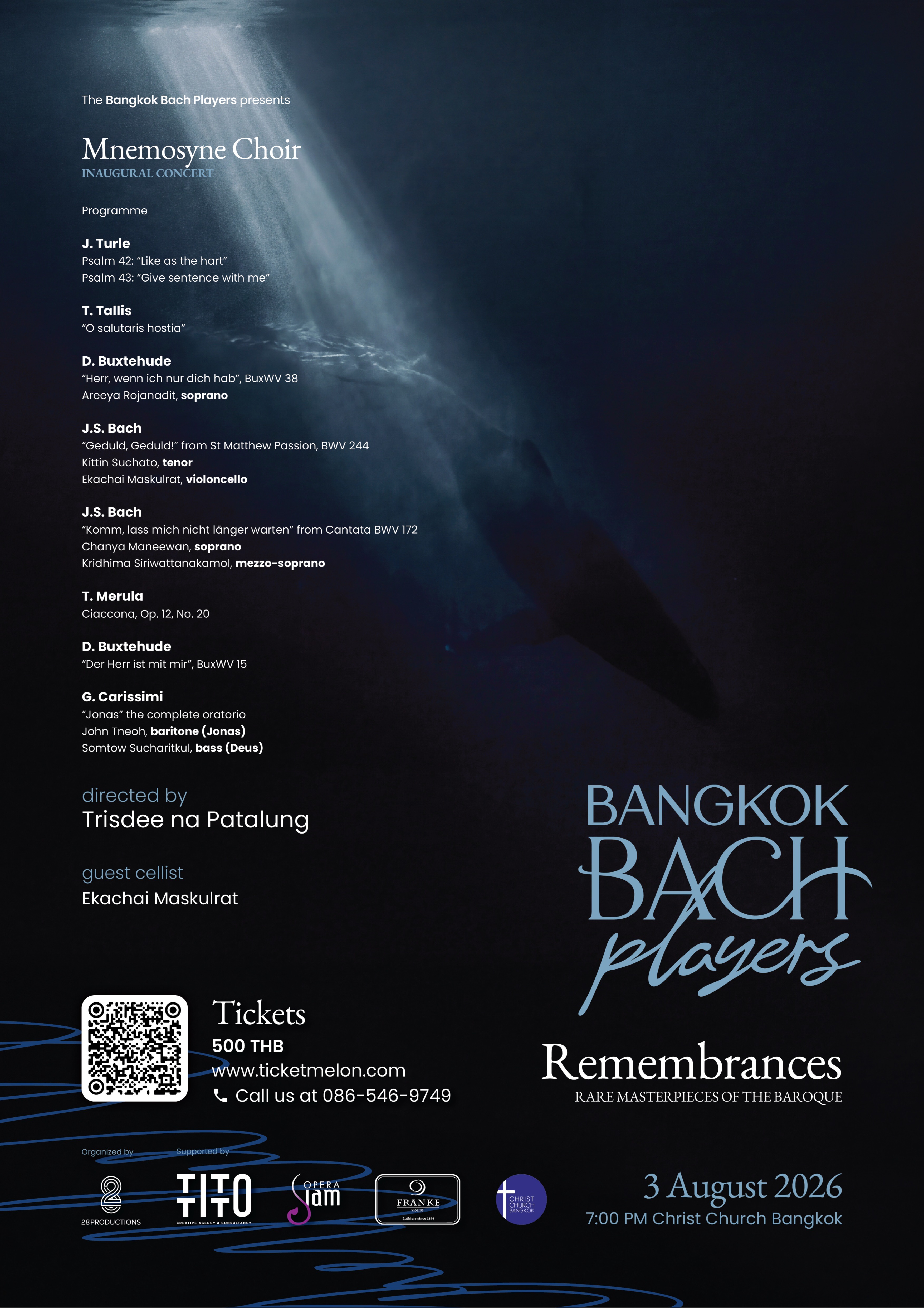 Bangkok Bach Players – Remembrances: Mnemosyne Choir Inauguration Concert