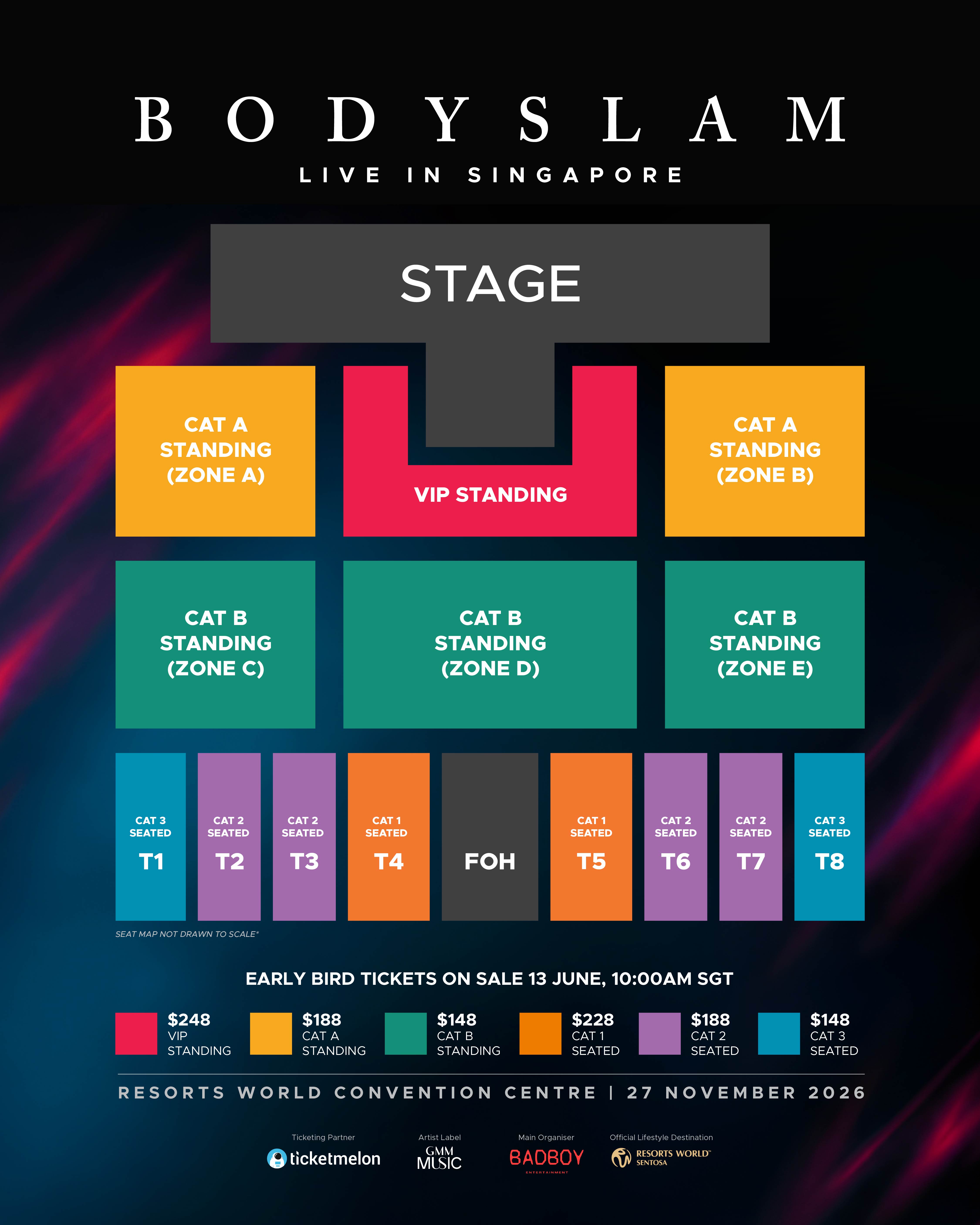 Bodyslam SG 2026 venue seatmap