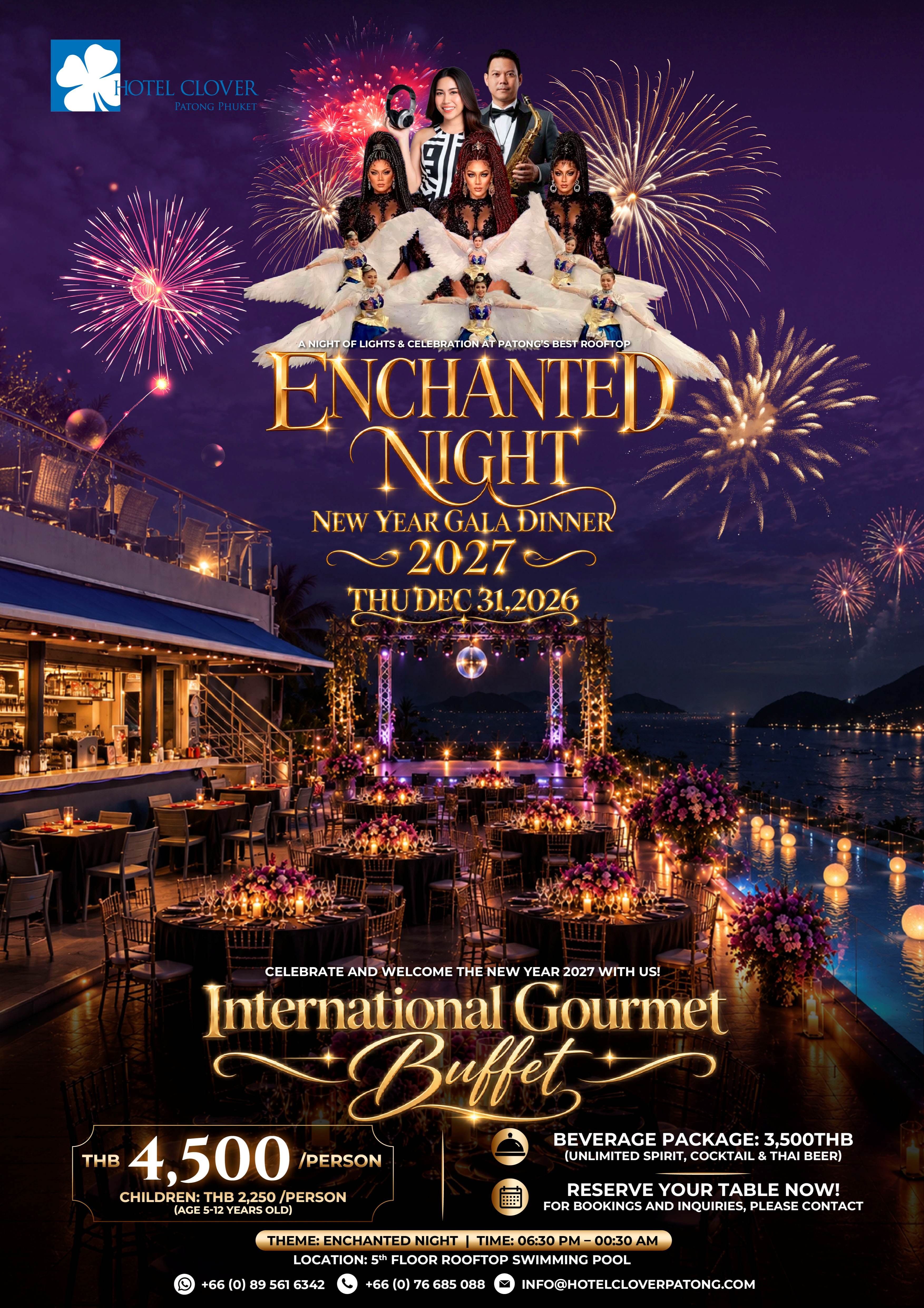 Enchanted Night New Year Gala Dinner 2027 at Hotel Clover Patong Phuket