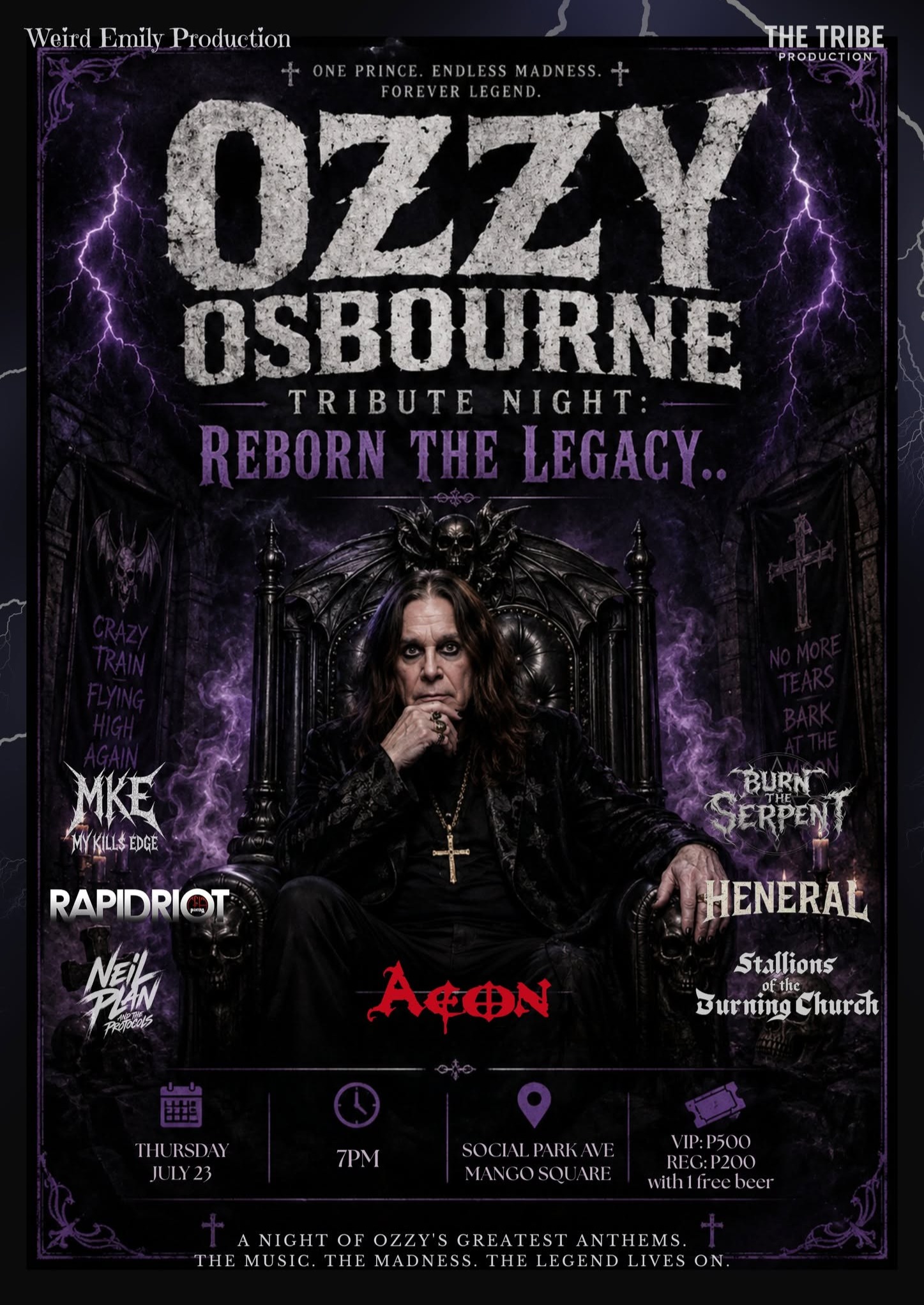 OZZY OSBOURNE TRIBUTE NIGHT: REBORN THE LEGACY