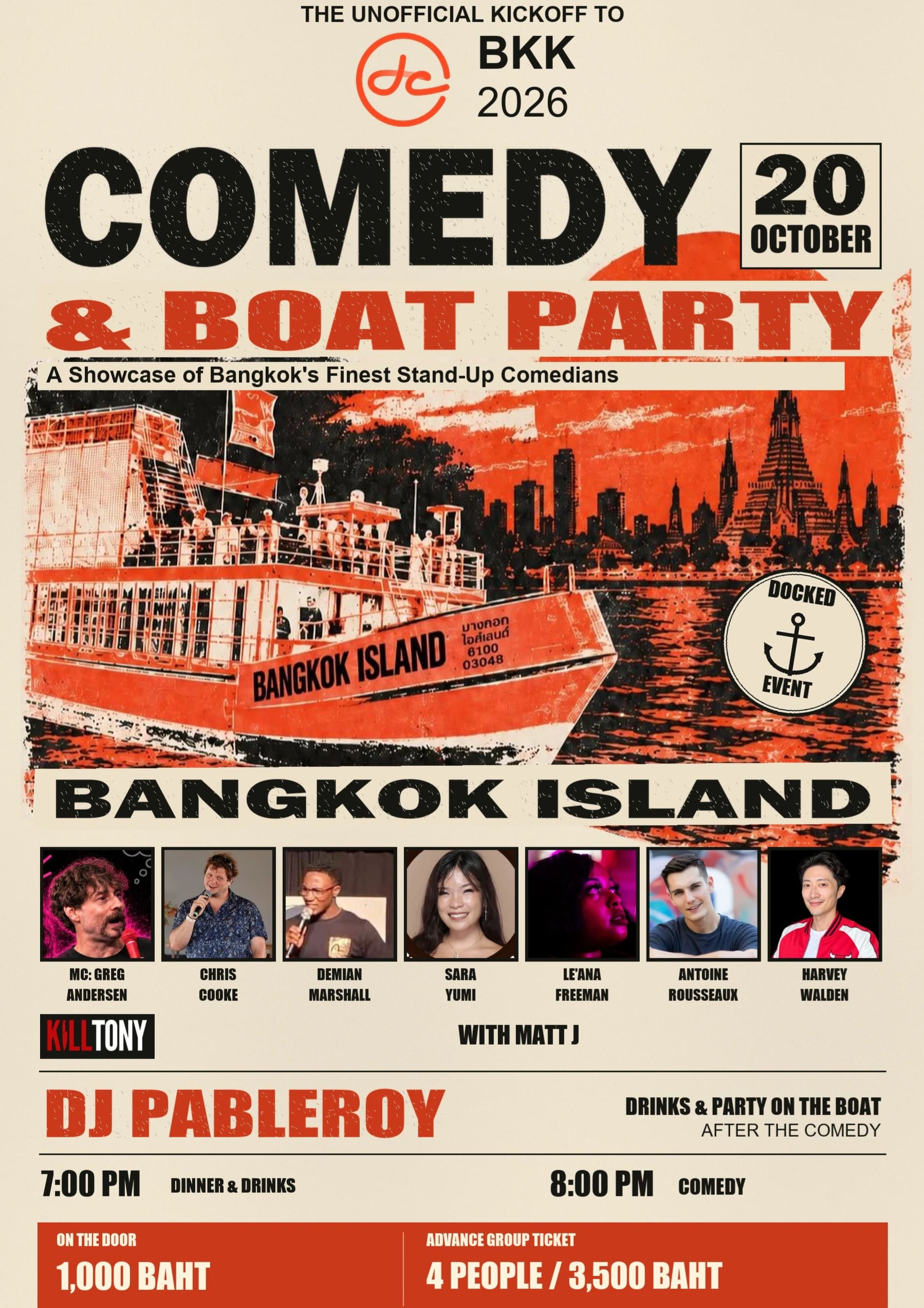 COMEDIE & BOAT PARTY