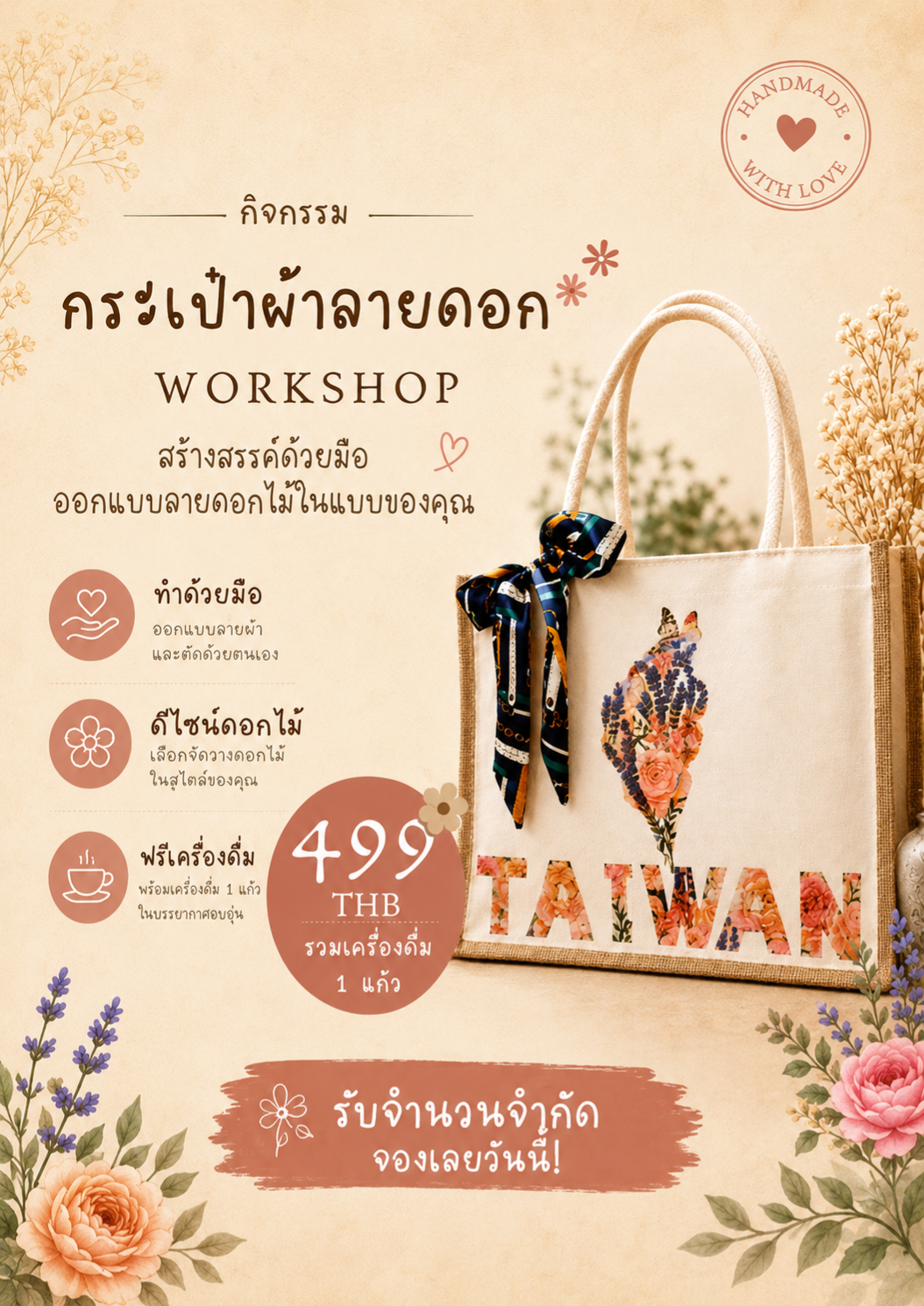 Floral Collage Bag Workshop