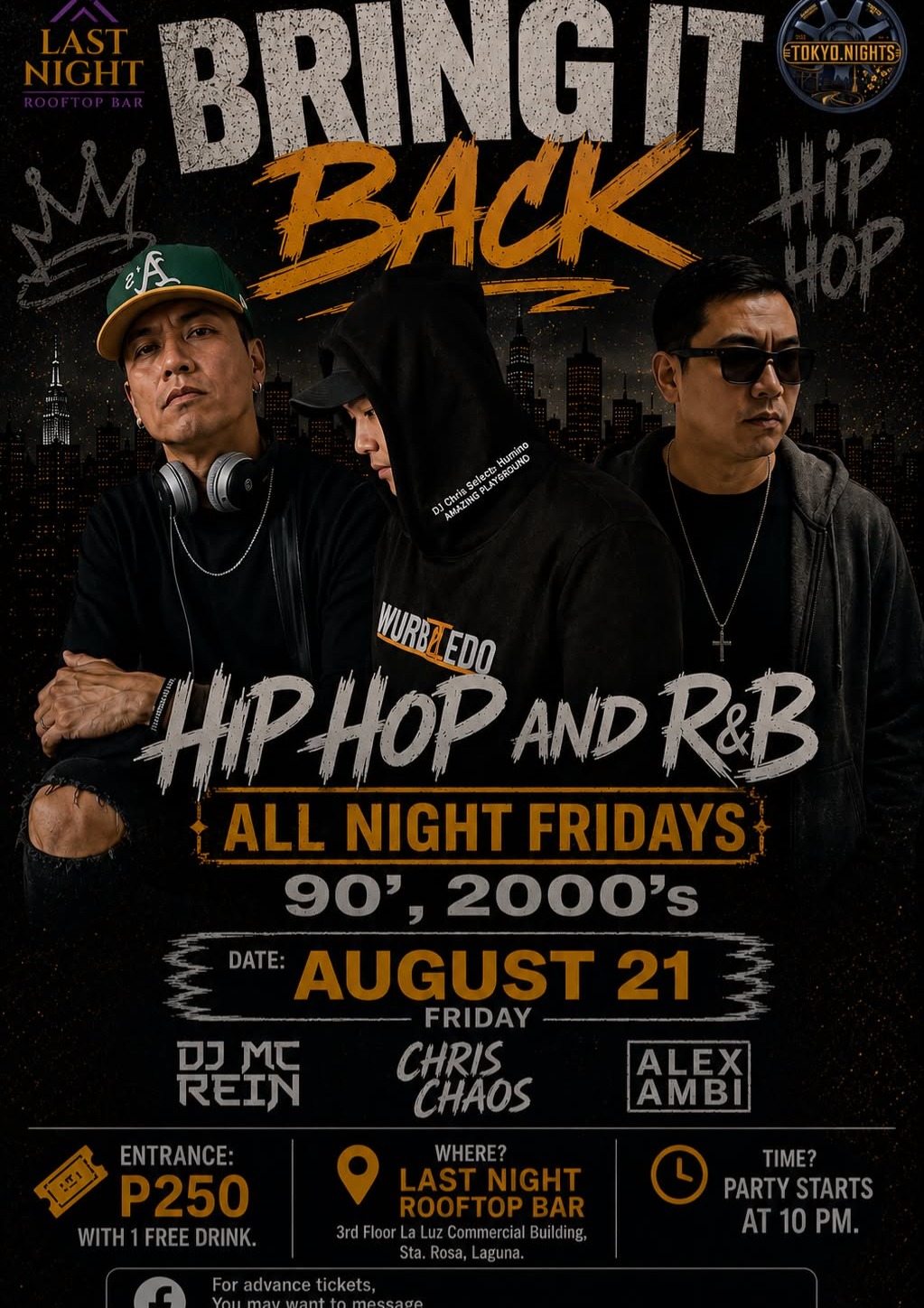 90's 2000 Hiphop & RNB Nights @ Last Night Rooftop Bar