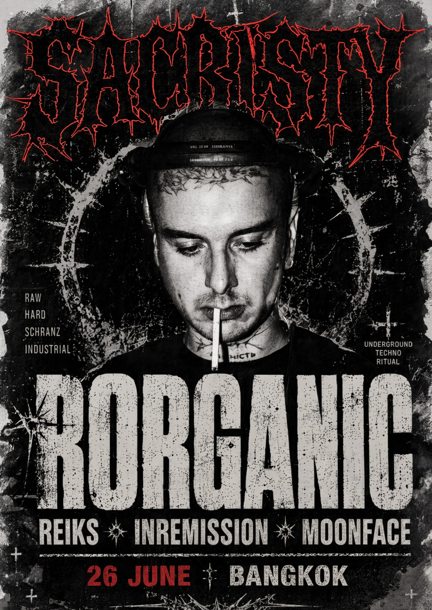 Sacristy Hard Techno Rave: Rorganic (France) - June 26