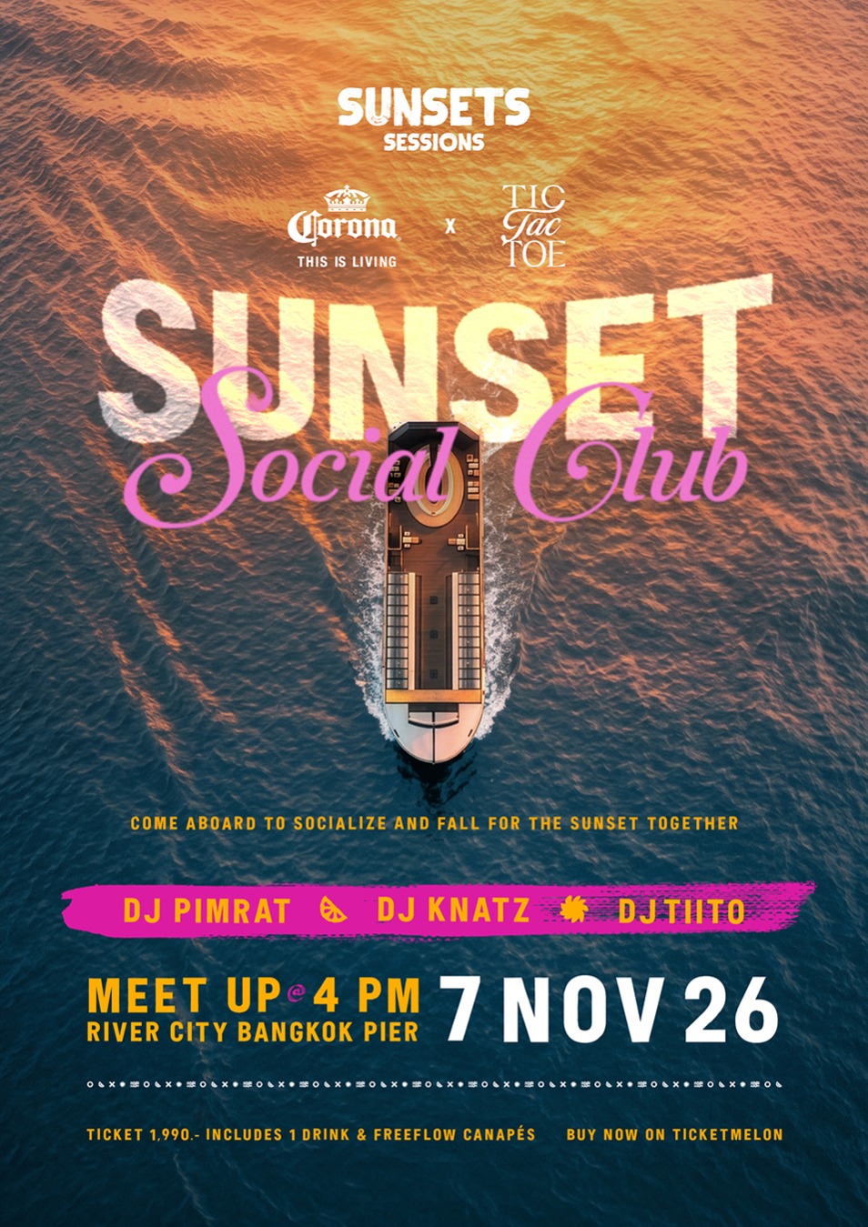 Corona Sunset Social Club x Tictactoe