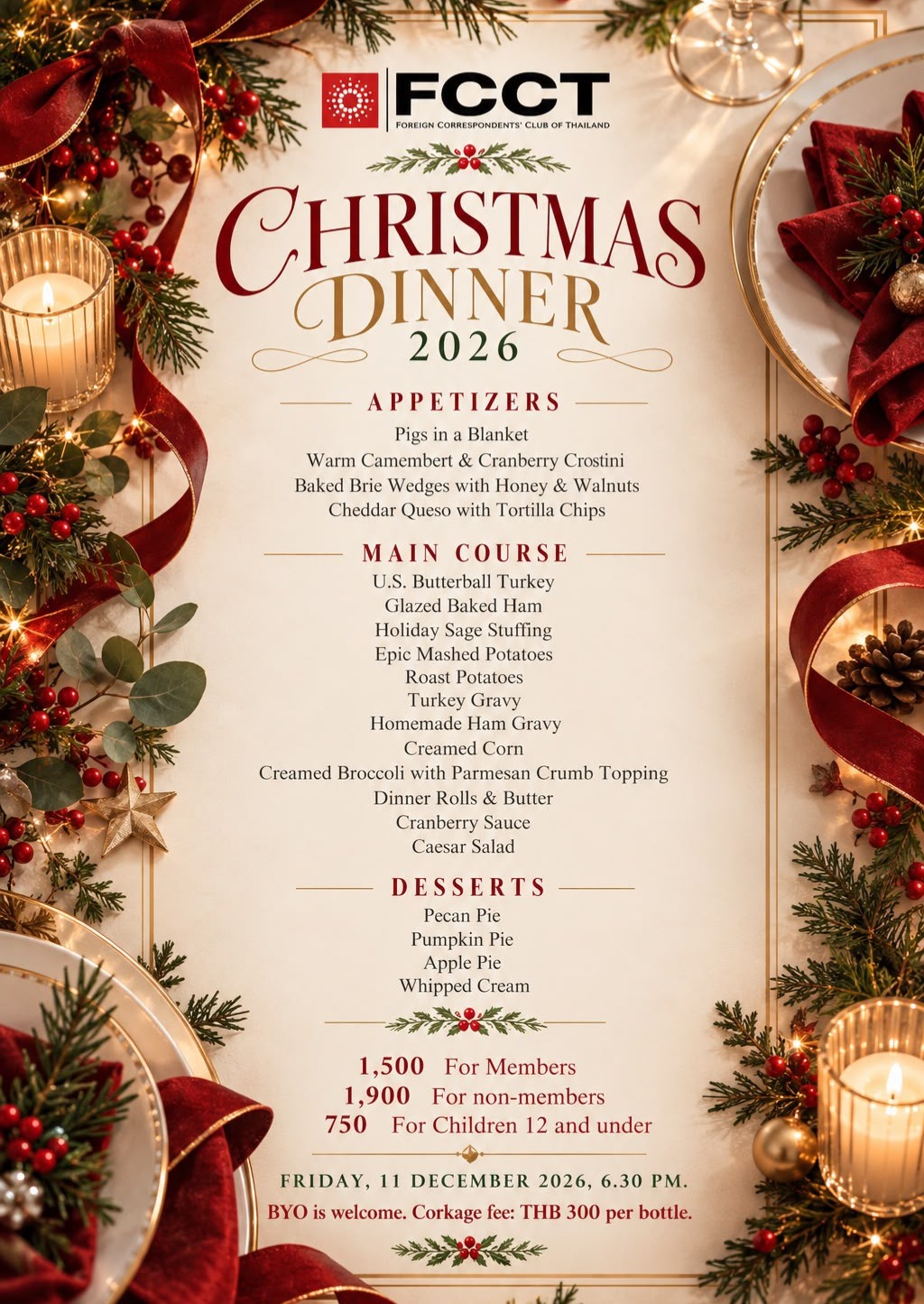 Christmas dinner at the FCCT 2026